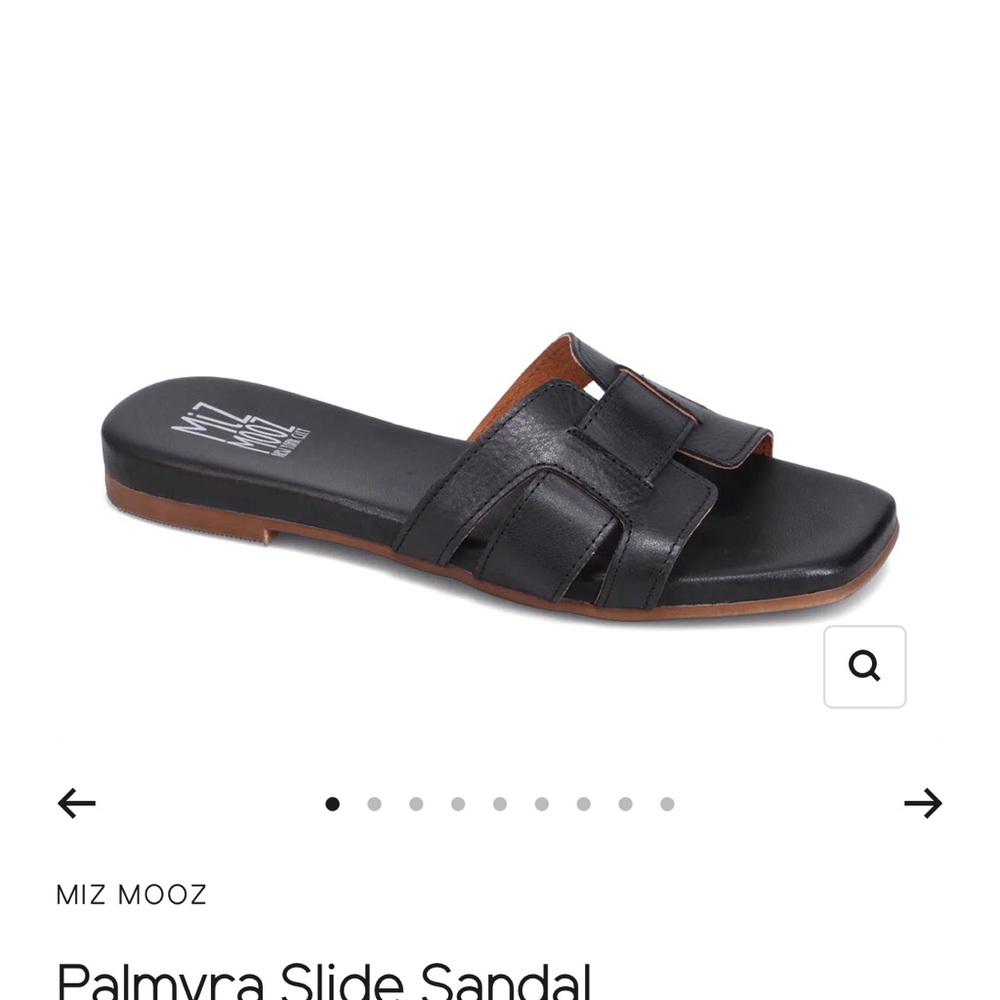Miz Mooz Black Leather Slide Sandals